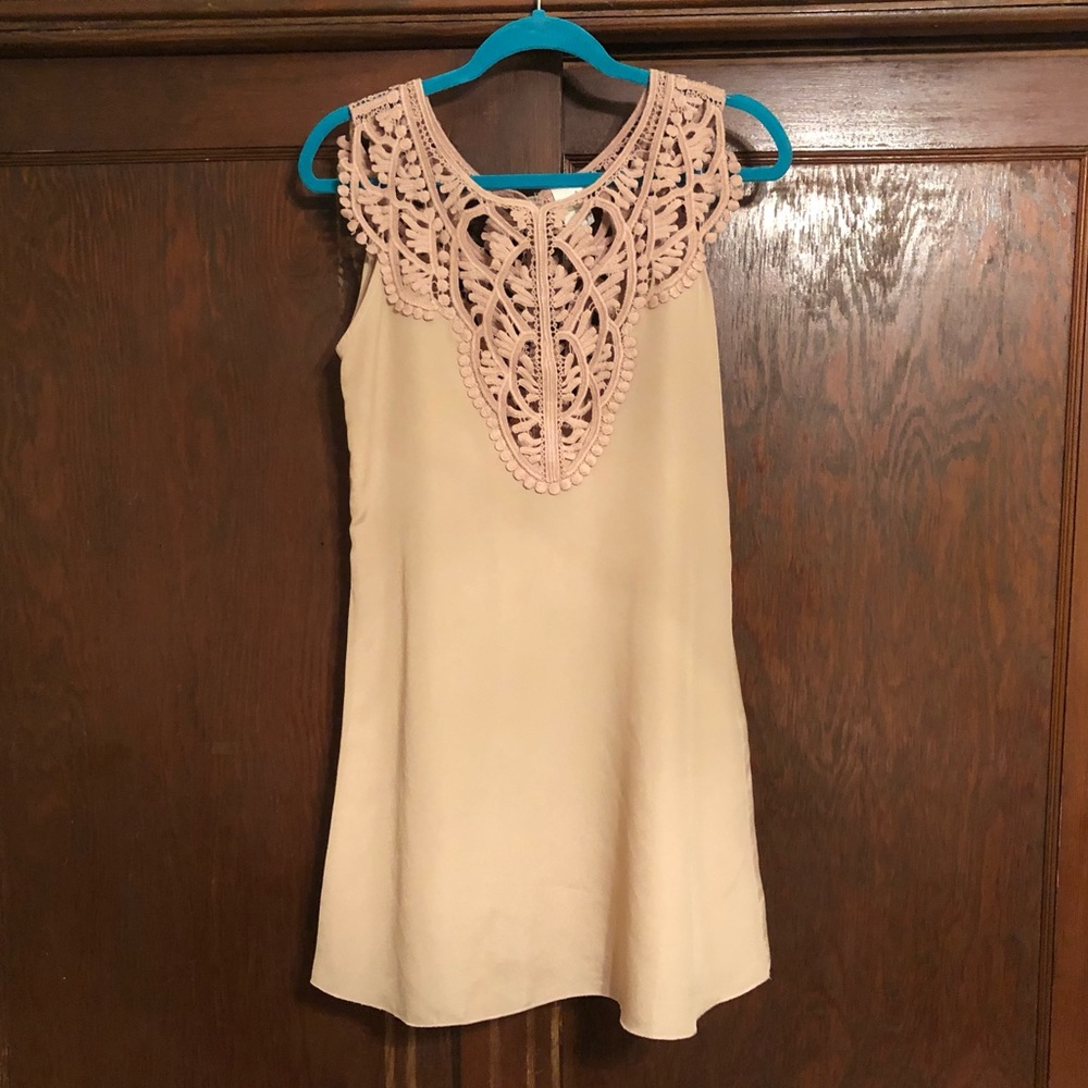 Gorgeous nude tunic with lace detail